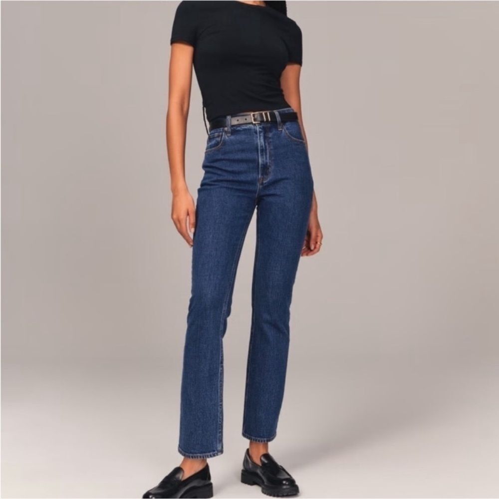 Abercrombie & Fitch Women's High Rise Jeans - Dark Blue
